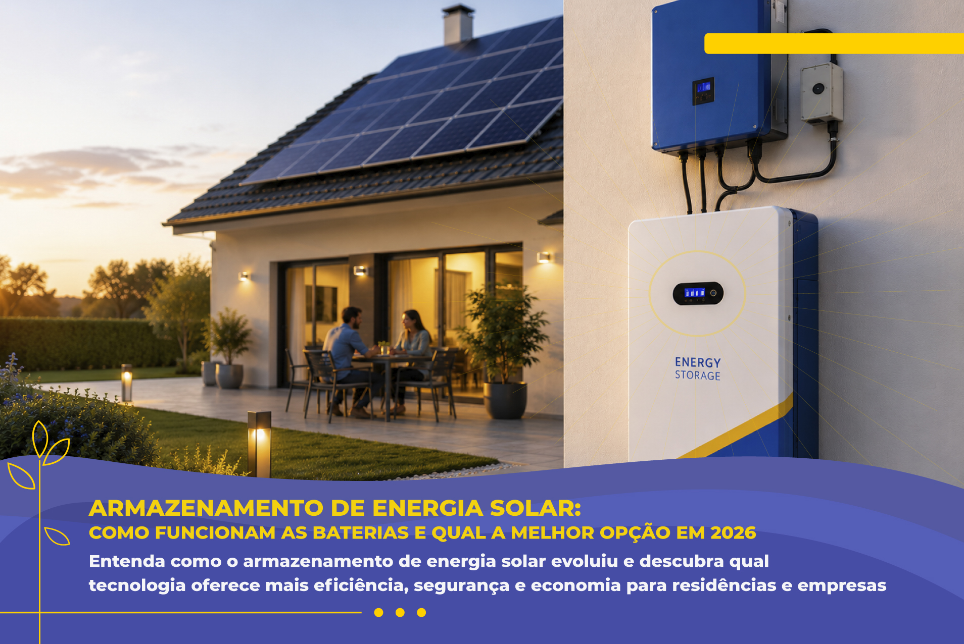 Armazenamento de Energia Solar: Como Funcionam as Baterias e Qual a Melhor Opção em 2026